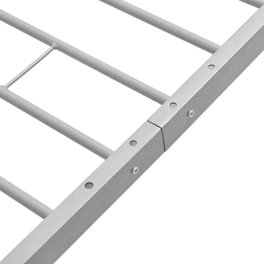 Grey Metal King Single Bed Frame with Slatted Base