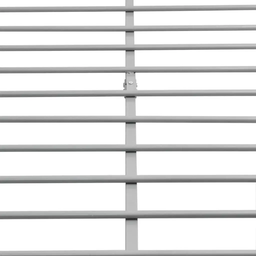 Metal Double Bed Frame Grey with Slatted Base Construction