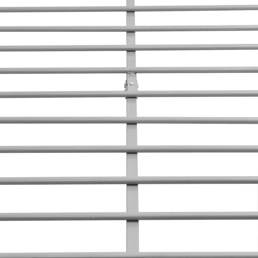 Grey Metal Queen Size Bed Frame with Slat Base