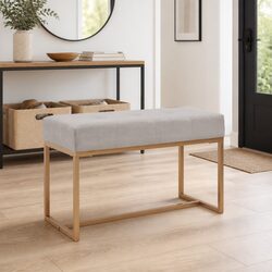 Grey Velvet Bench 80cm for Cozy Living Spaces