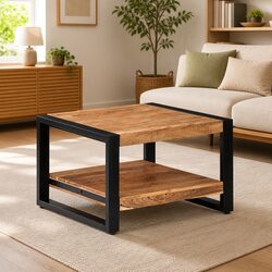 Handmade Retro Coffee Table 60x60x40 cm in Brown