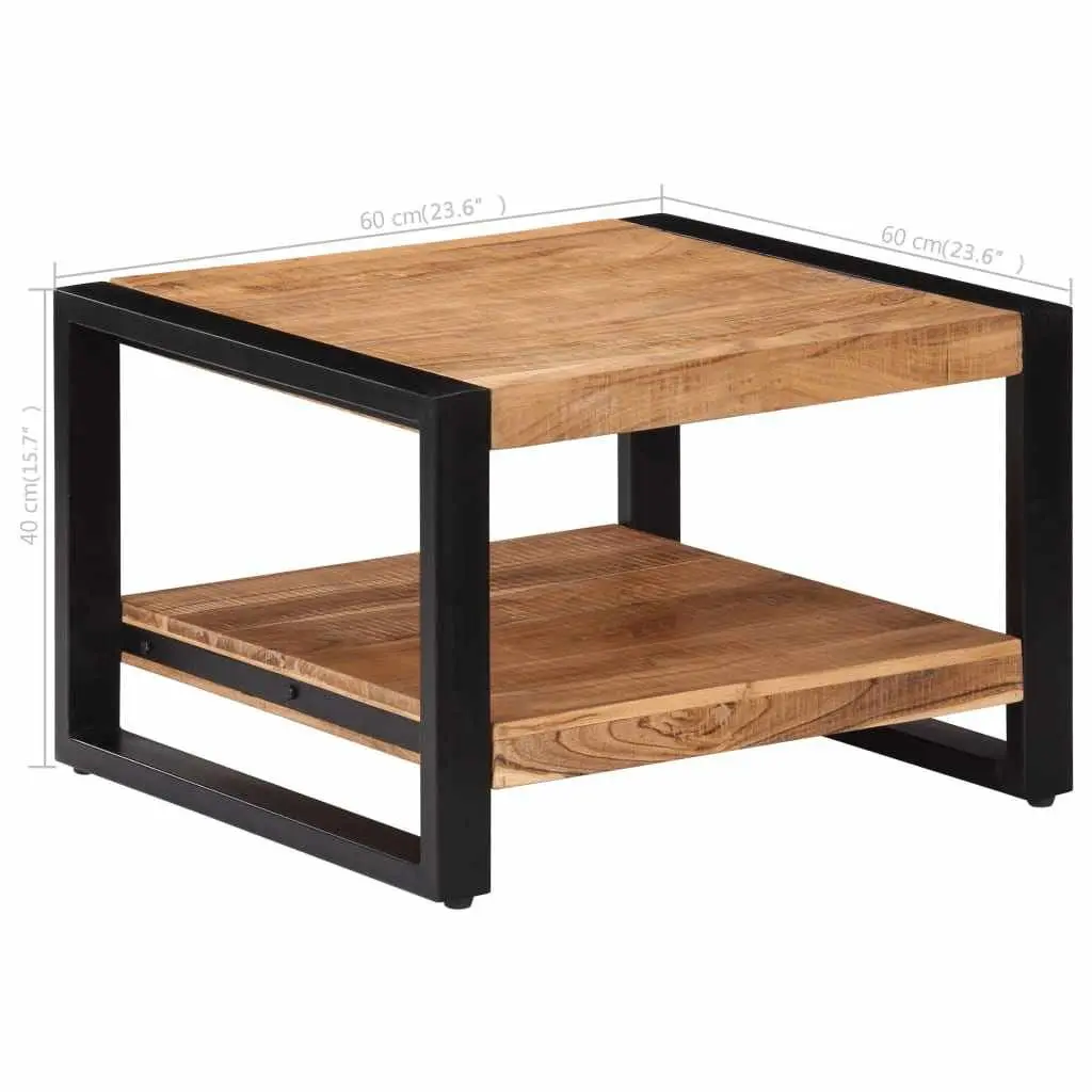 Coffee Table Retro 60x60x40 cm Brown Solid Acacia Wood Handmade