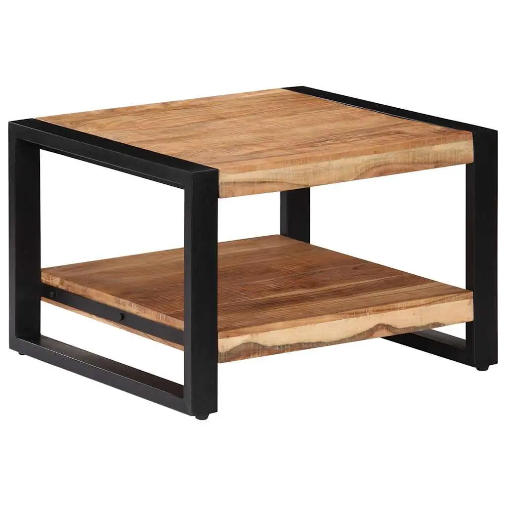 Coffee Table Retro 60x60x40 cm Brown Solid Acacia Wood Handmade