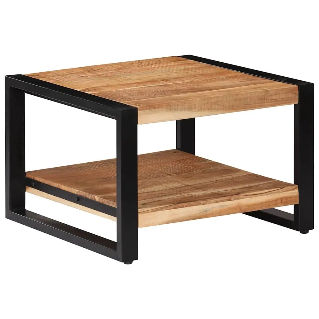 Coffee Table Retro 60x60x40 cm Brown Solid Acacia Wood Handmade