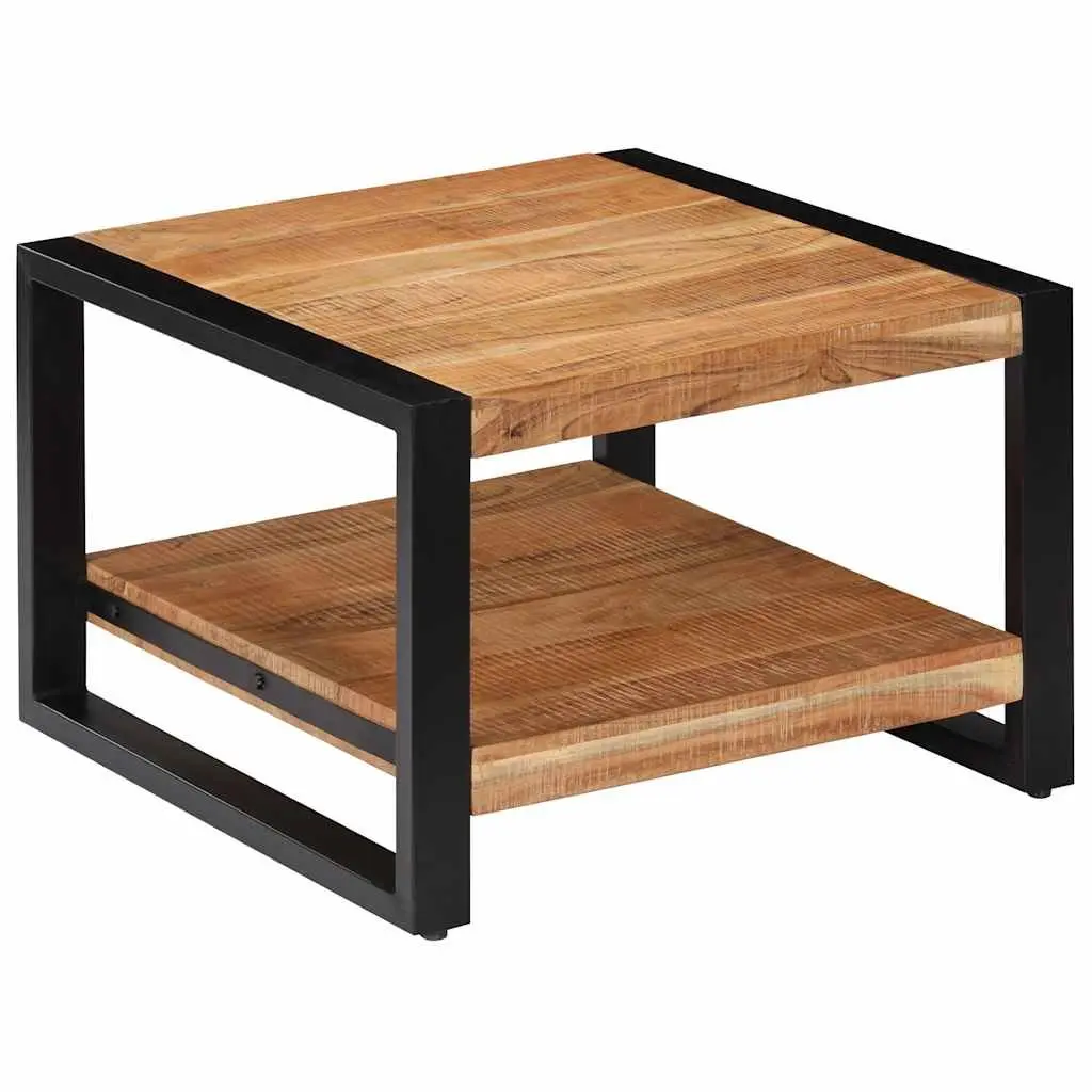 Coffee Table Retro 60x60x40 cm Brown Solid Acacia Wood Handmade