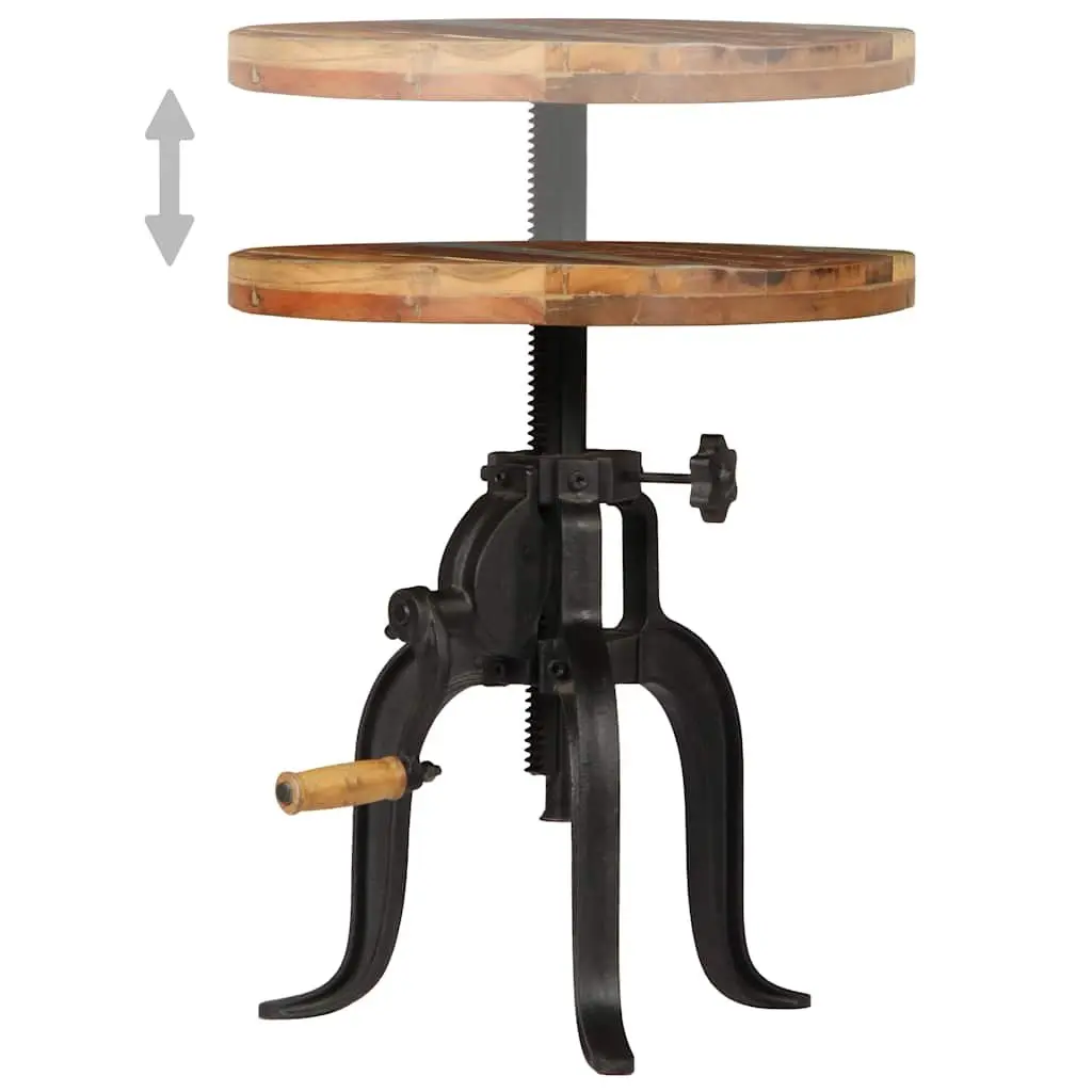 Reclaimed Wood Adjustable Side Table 45-62cm