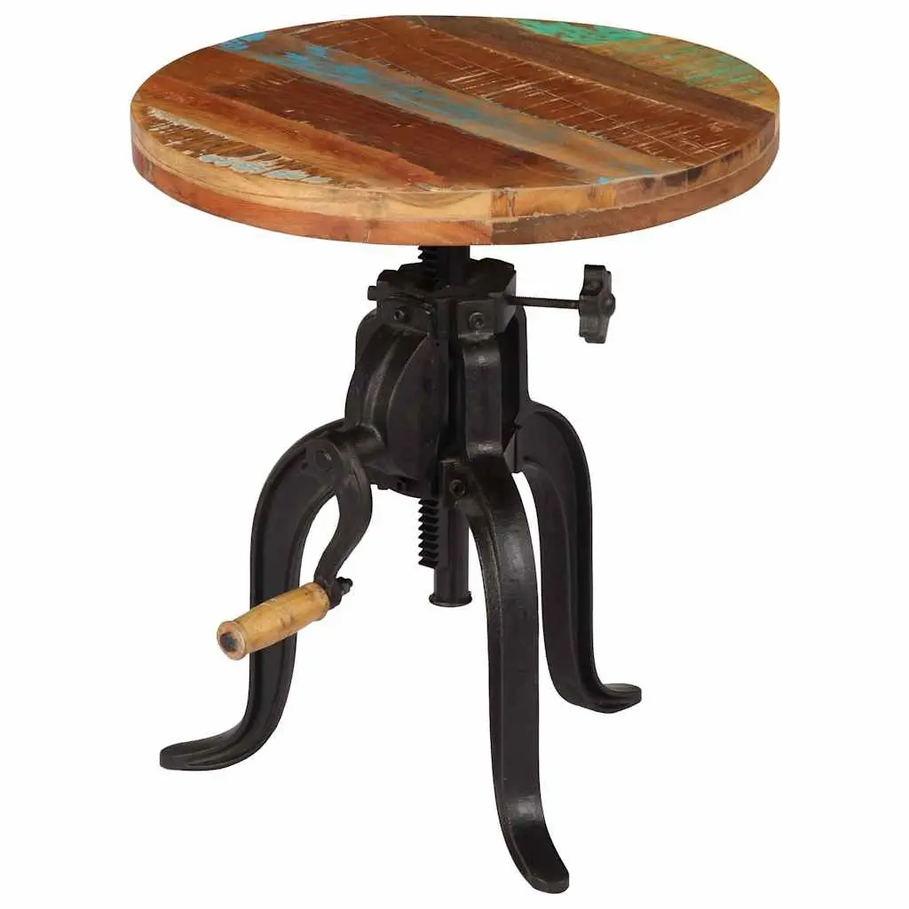 Reclaimed Wood Adjustable Side Table 45-62cm