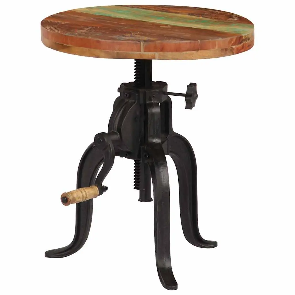 Reclaimed Wood Adjustable Side Table 45-62cm