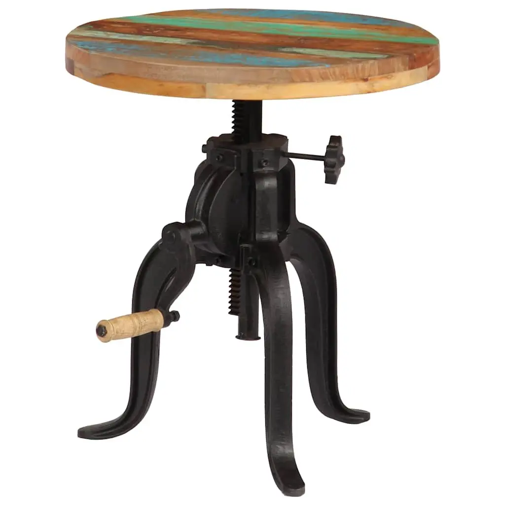 Reclaimed Wood Adjustable Side Table 45-62cm