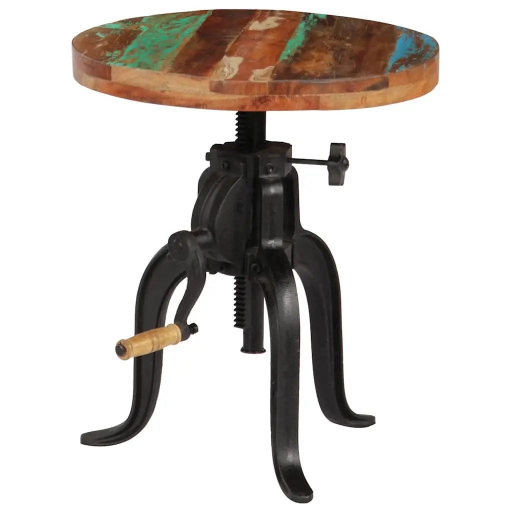 Reclaimed Wood Adjustable Side Table 45-62cm