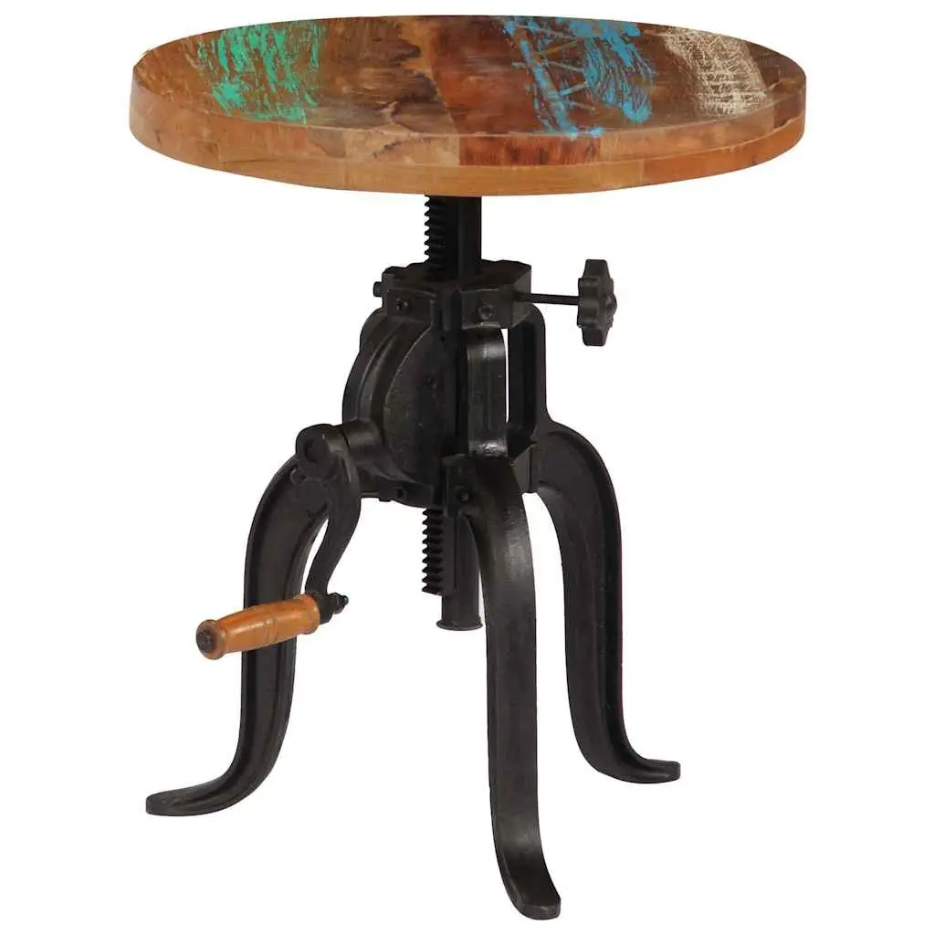 Reclaimed Wood Adjustable Side Table 45-62cm