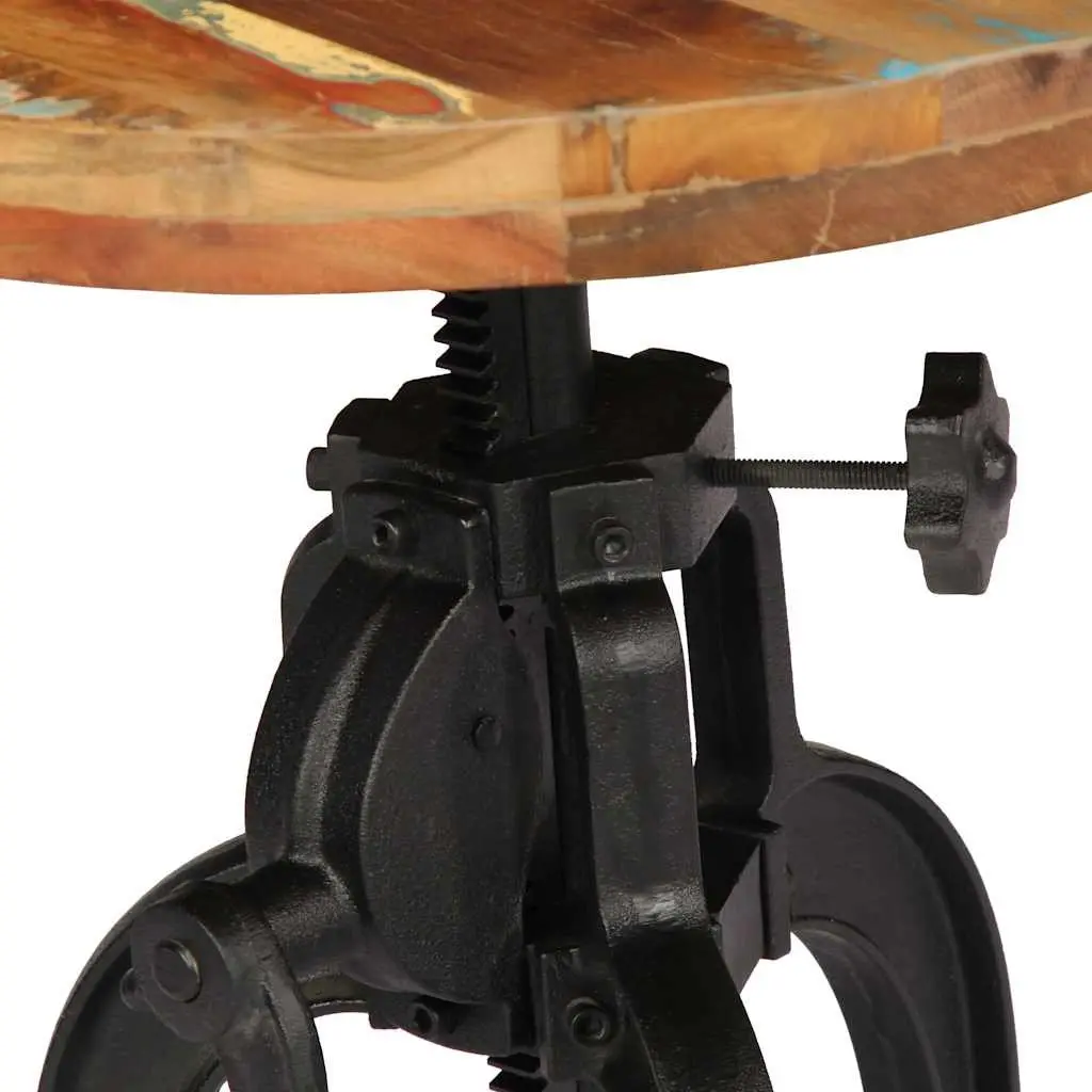Reclaimed Wood Adjustable Side Table 45-62cm