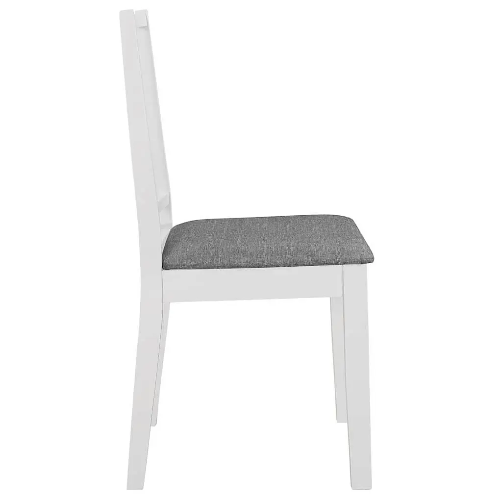 Dining Chairs White Solid Wood Cushioned 4 Piece Kitchen Seating Set