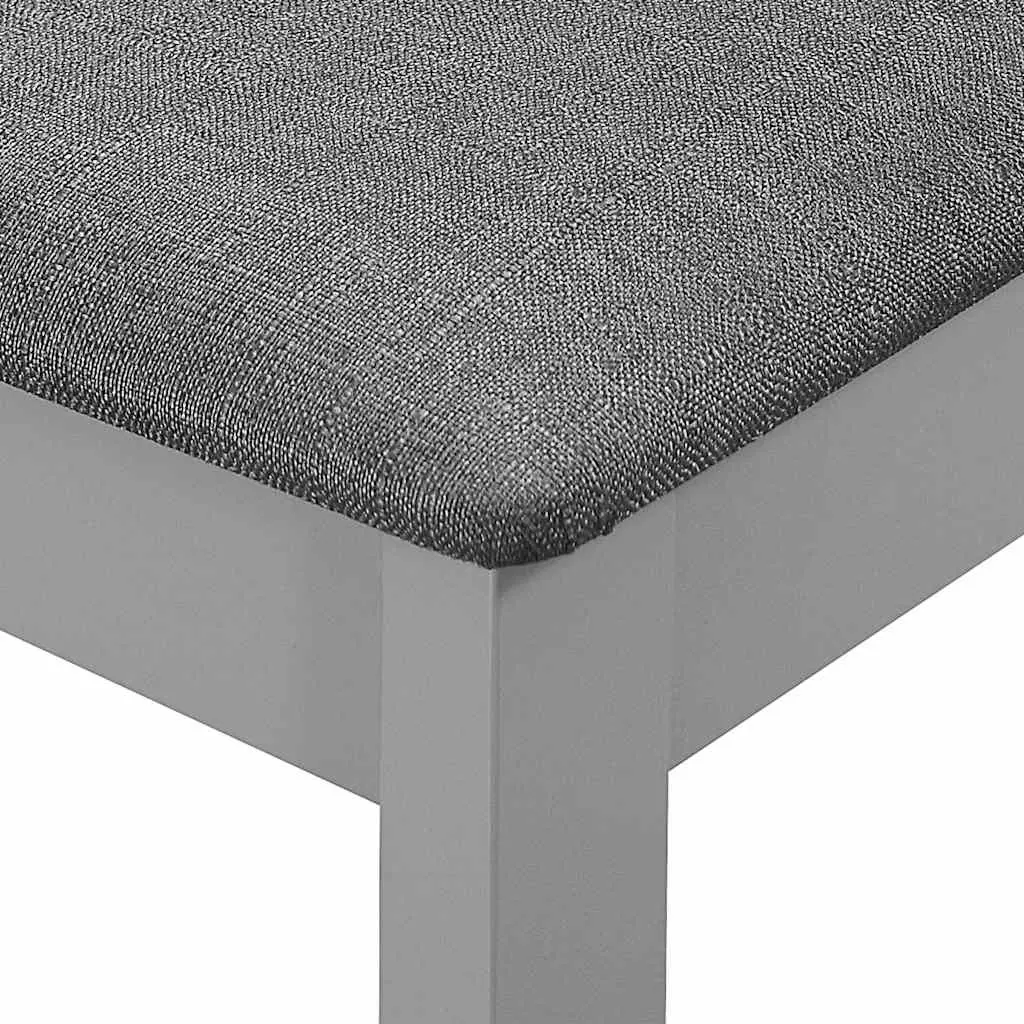 Set of 4 Grey Cushioned Dining Chairs in Solid Wood