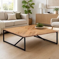 Solid Acacia Wood Coffee Table 110x110x36 cm