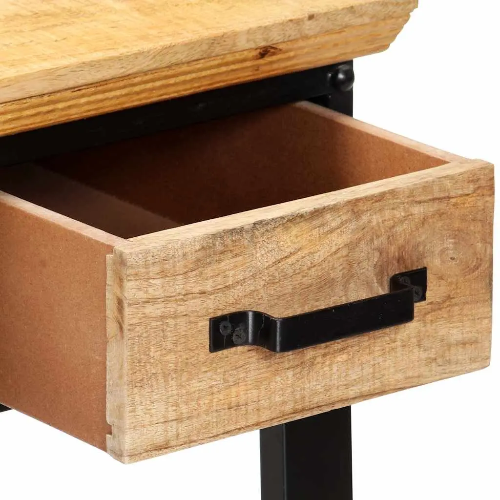 Brown Solid Wood Writing Desk with 2 Drawers, 110x50x76 cm