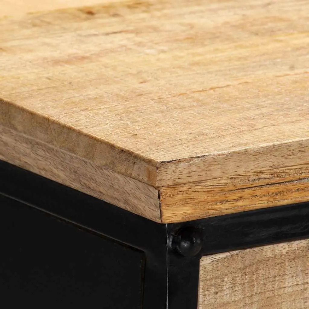Brown Solid Wood Writing Desk with 2 Drawers, 110x50x76 cm