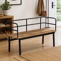 Warm Solid Mango Wood Bench with Storage 120x40x70 cm