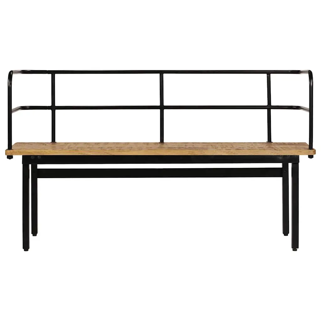Solid Mango Wood Bench Industrial Style 120x40x70 cm Brown with Iron Legs