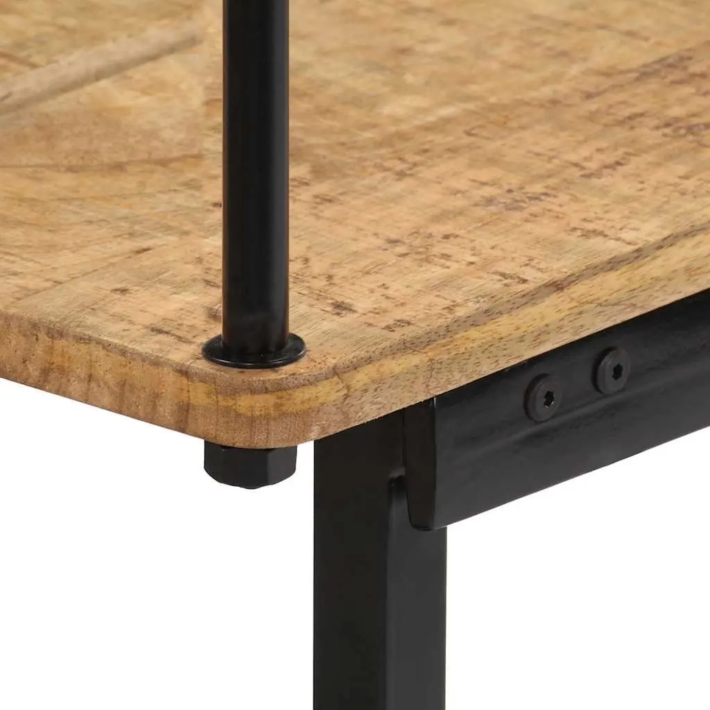 Solid Mango Wood Bench Industrial Style 120x40x70 cm Brown with Iron Legs
