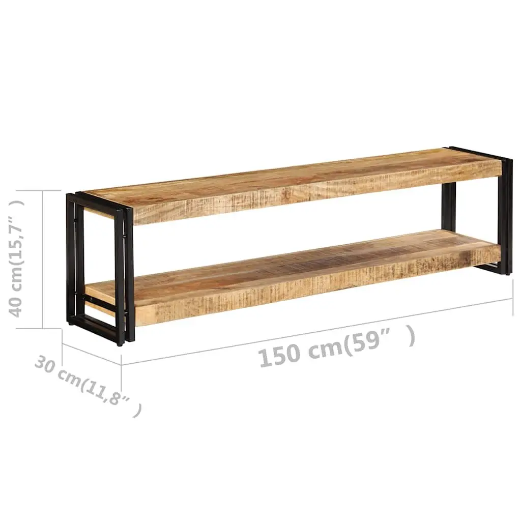 Vintage Mango Wood TV Cabinet with Industrial Legs