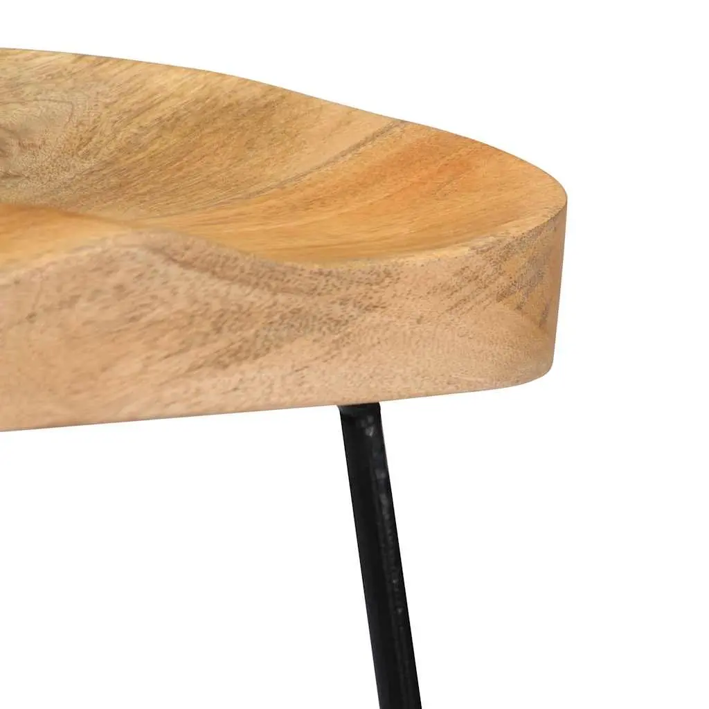 Retro Bar Stools Set of 2 in Solid Mango Wood
