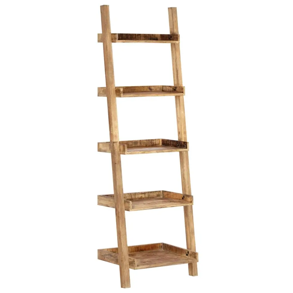 Ladder Shelf 5-Tier Brown Standing Bookcase Storage Shelving Display Rack