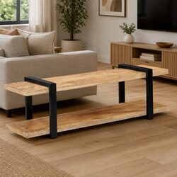 Solid Mango Wood TV Cabinet 130x40x40 cm in Brown