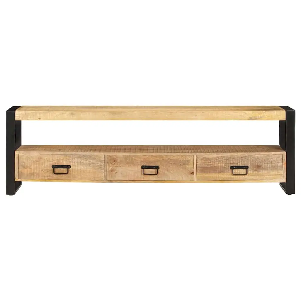 TV Cabinet Rustic 150x30x45 cm Solid Mango Wood Lowboard Storage Drawers