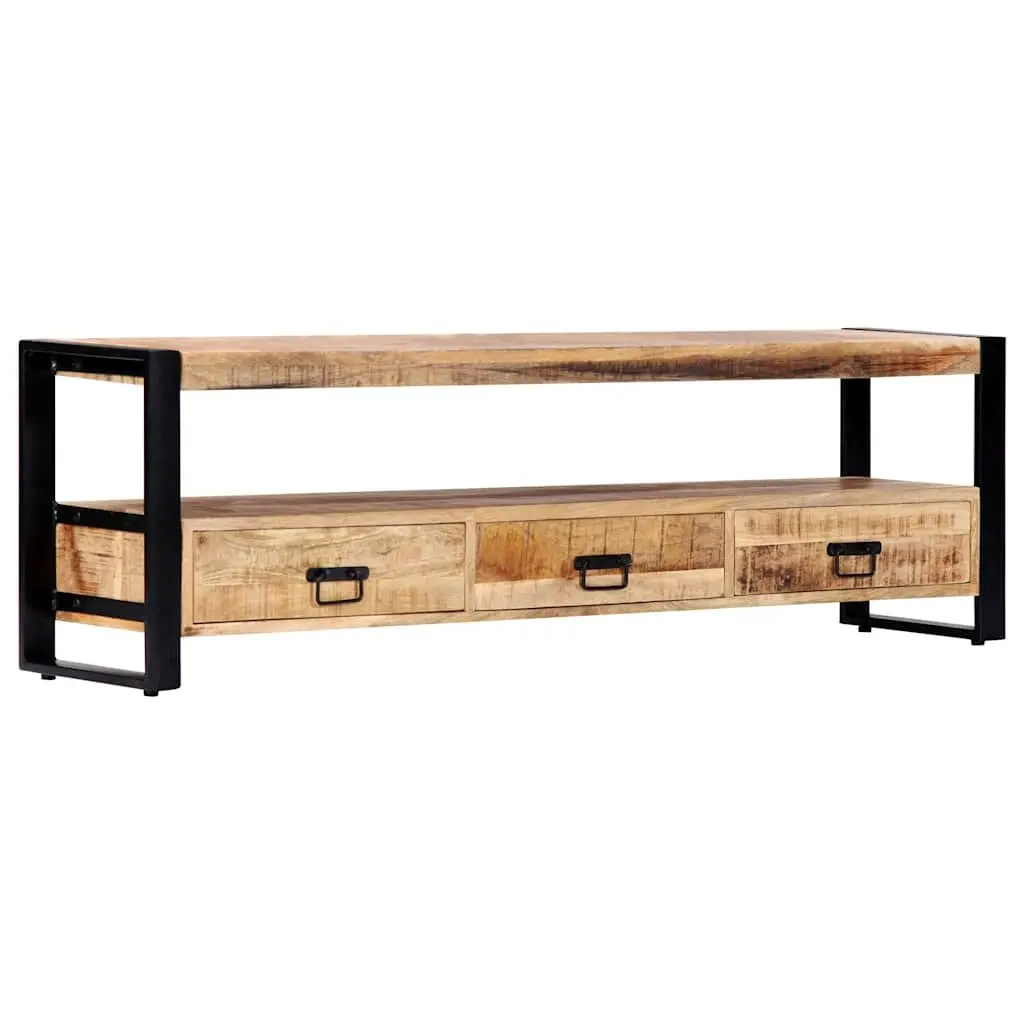 TV Cabinet Rustic 150x30x45 cm Solid Mango Wood Lowboard Storage Drawers
