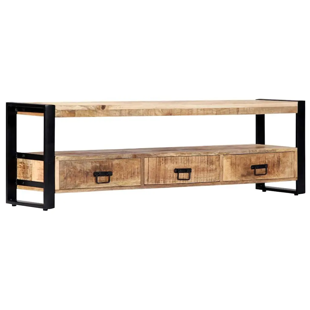 TV Cabinet Rustic 150x30x45 cm Solid Mango Wood Lowboard Storage Drawers