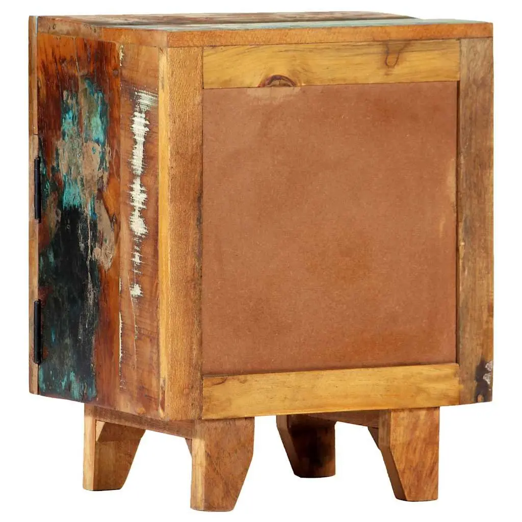 Hand Carved Solid Reclaimed Wood Nightstand
