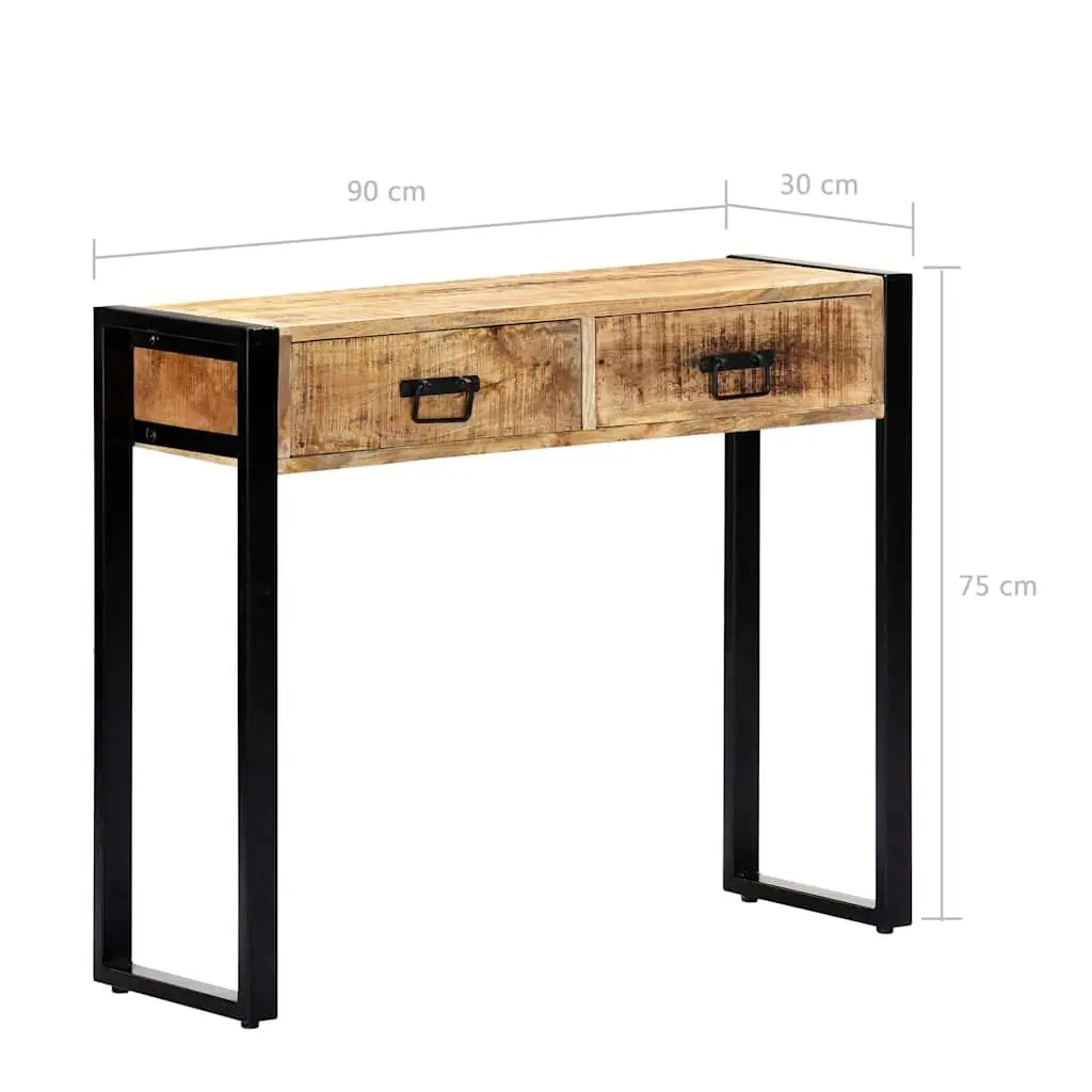 Solid Mango Wood Console Table 90x30x75 cm for Entryway