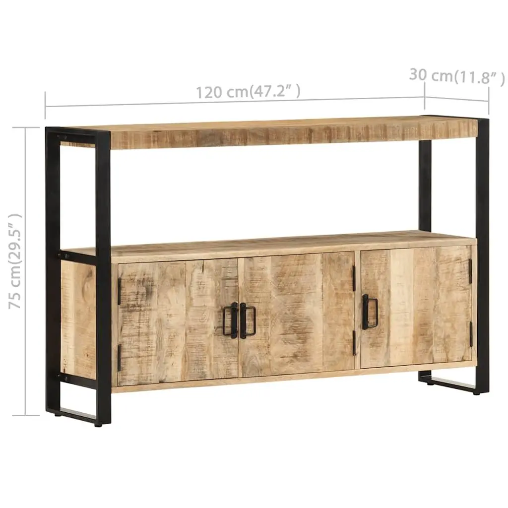 Side Cabinet Brown 120x30x75 cm Solid Mango Wood