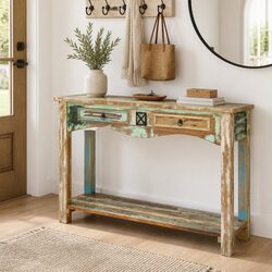 Vintage-Style End Table Console Cabinet 120x40x75cm