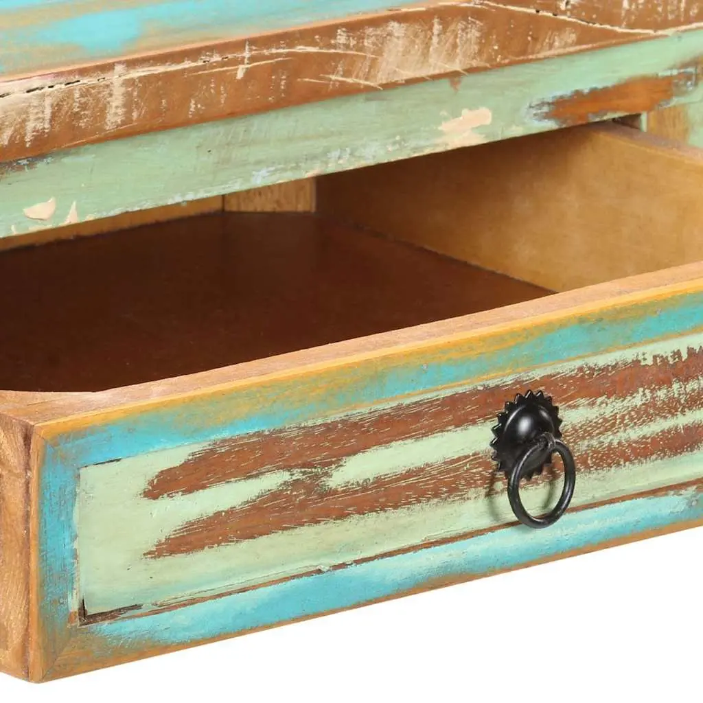 End Table Console Cabinet Solid Reclaimed Wood 120x40x75cm 2 Drawers 1 Shelf