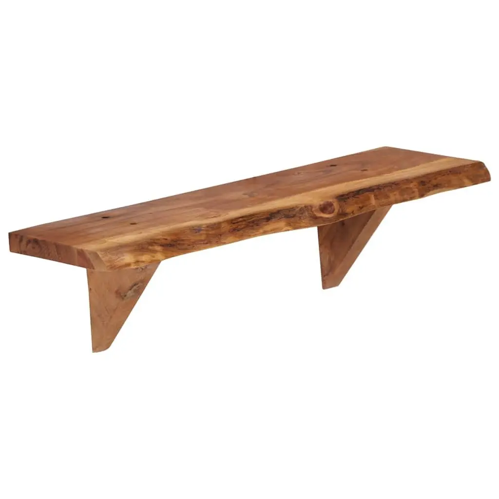 Wall Shelves Rustic Brown 60x20x18 cm Solid Acacia Wood 2 Piece Display Storage