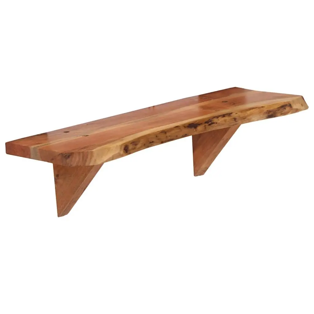 Wall Shelves Rustic Brown 60x20x18 cm Solid Acacia Wood 2 Piece Display Storage