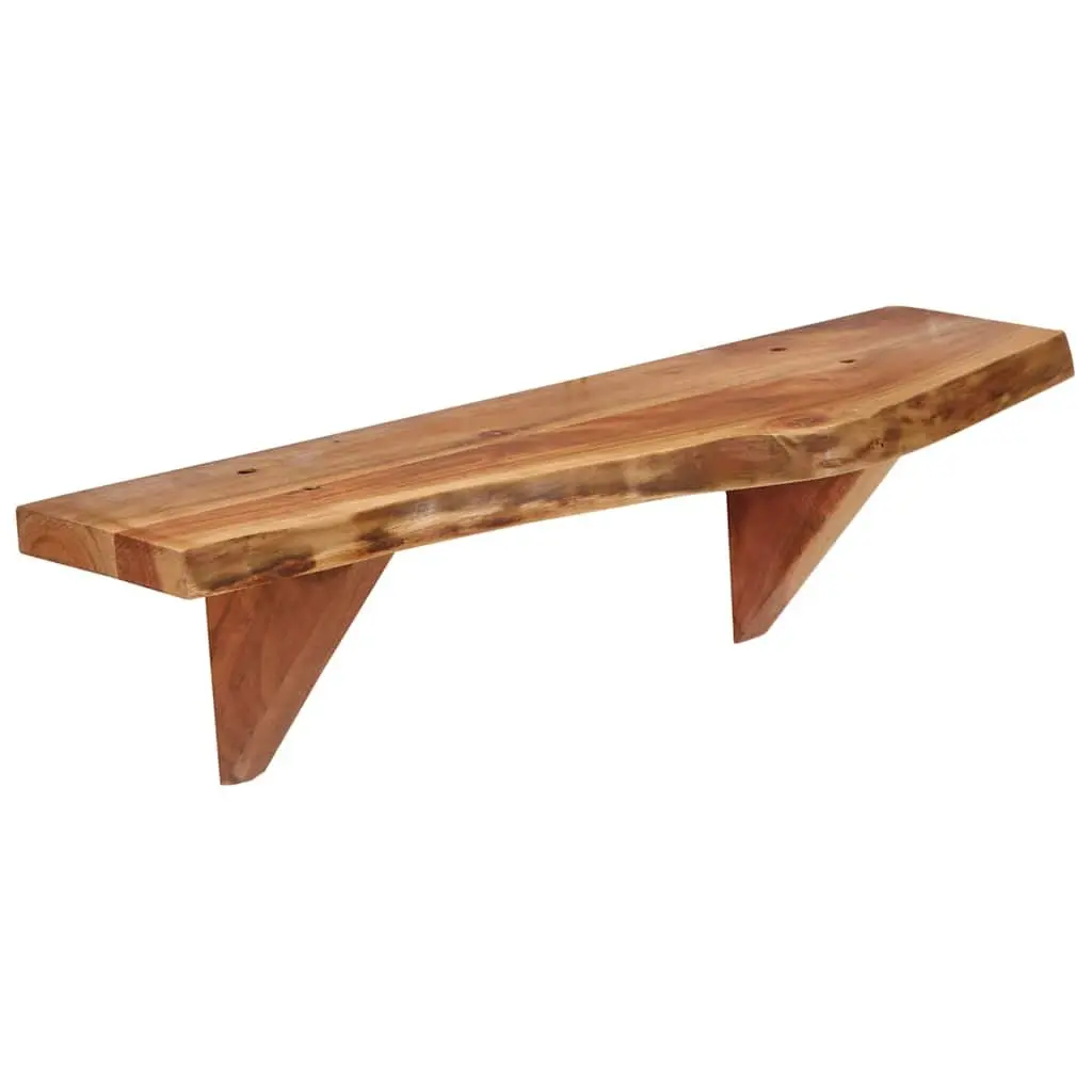 Wall Shelves Rustic Brown 60x20x18 cm Solid Acacia Wood 2 Piece Display Storage