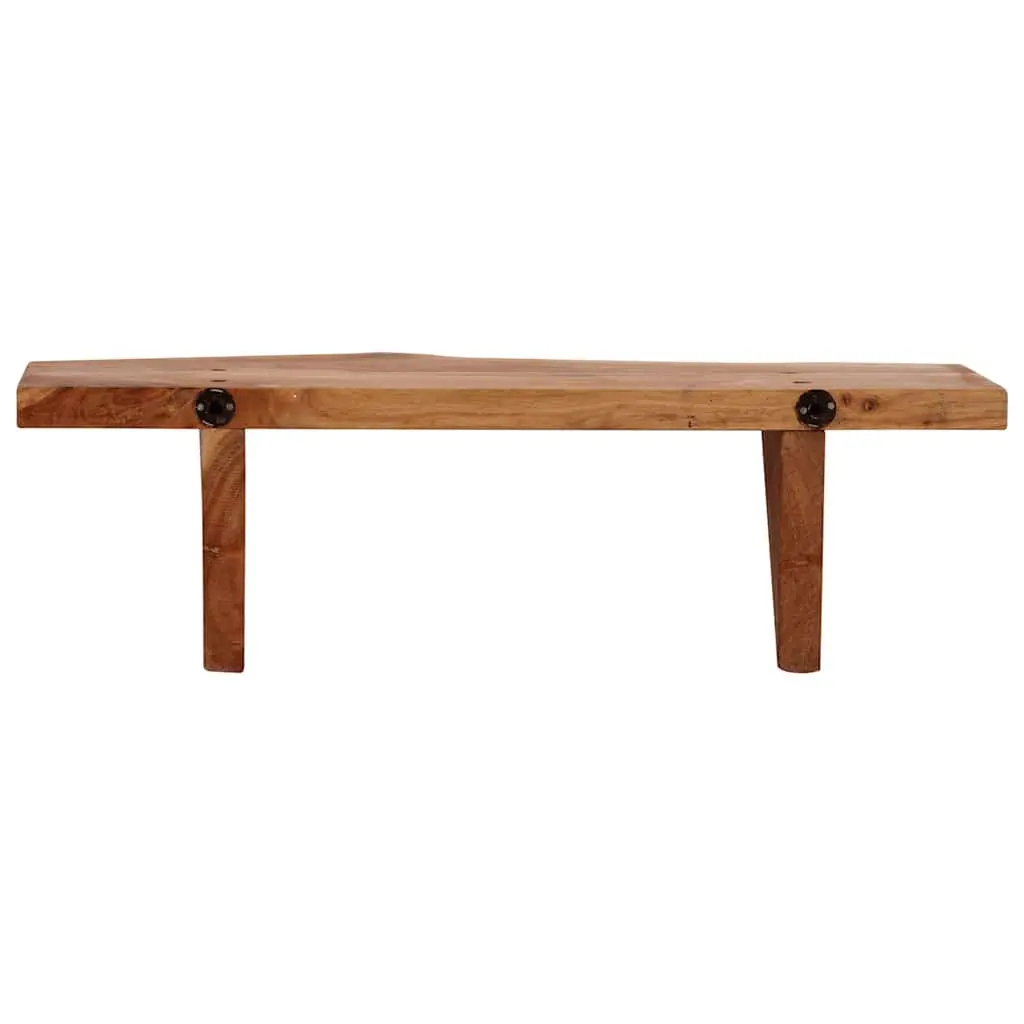 Wall Shelves Rustic Brown 60x20x18 cm Solid Acacia Wood 2 Piece Display Storage