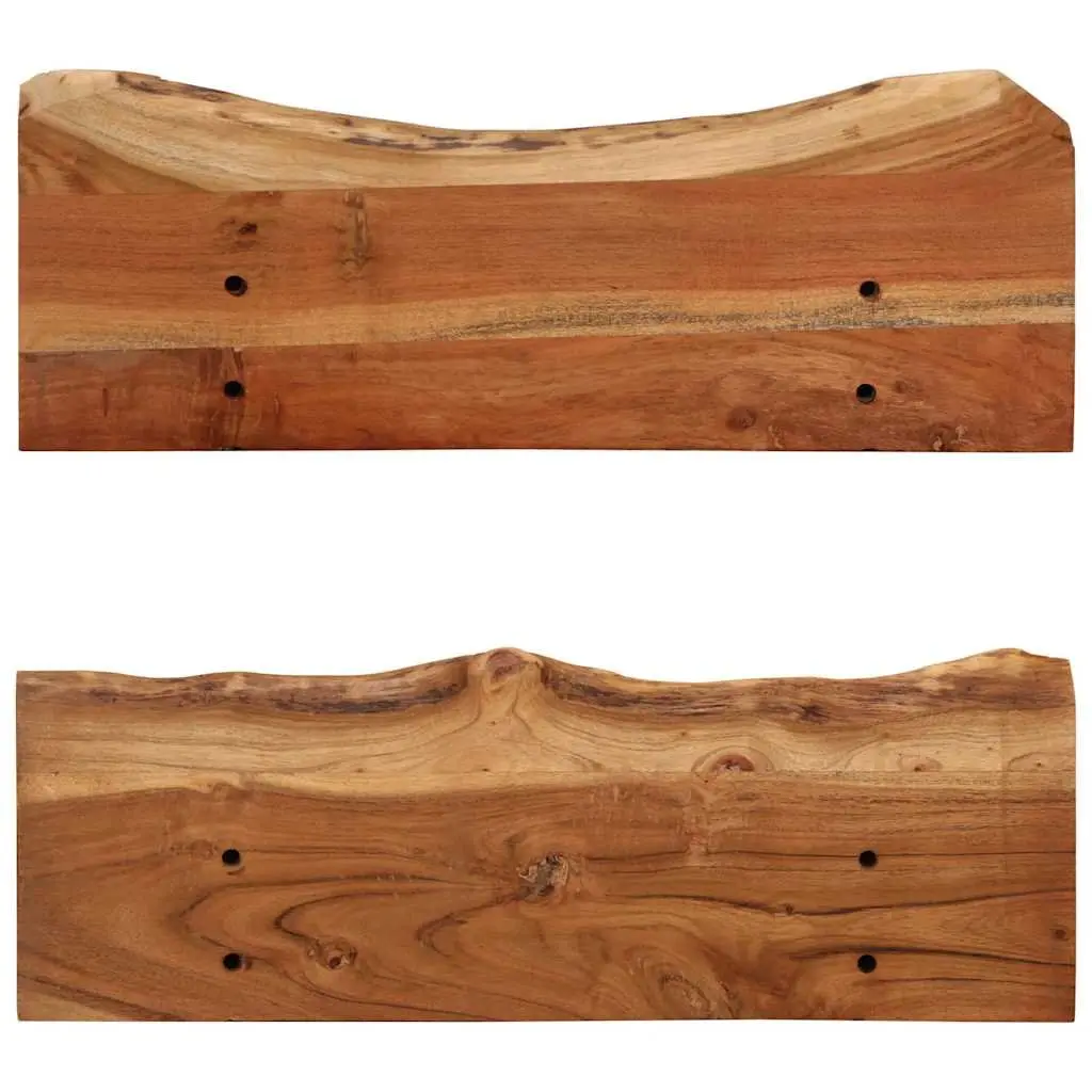 Wall Shelves Rustic Brown 60x20x18 cm Solid Acacia Wood 2 Piece Display Storage