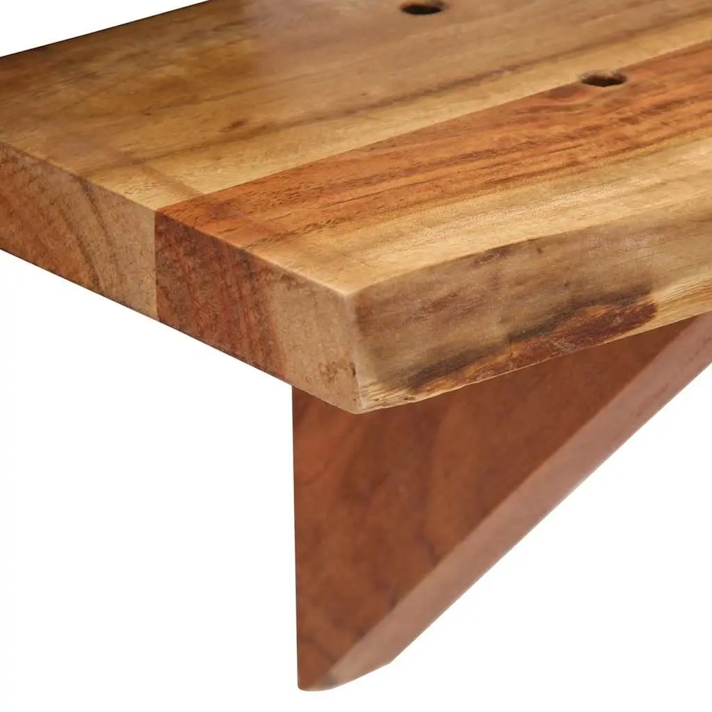 Wall Shelves Rustic Brown 60x20x18 cm Solid Acacia Wood 2 Piece Display Storage