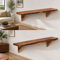 Solid Acacia Wood Wall Shelves 2 pcs 90x20x18 cm