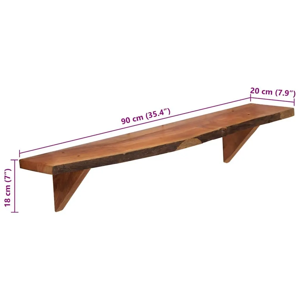 Solid Acacia Wood Wall Shelves 2 pcs 90x20x18 cm