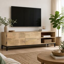 Antique Style Solid Mango Wood TV Cabinet