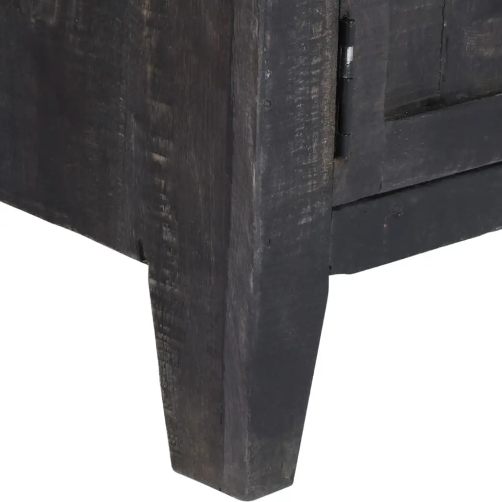 TV Cabinet Black 118x30x40cm Solid Mango Wood Storage Unit Furniture