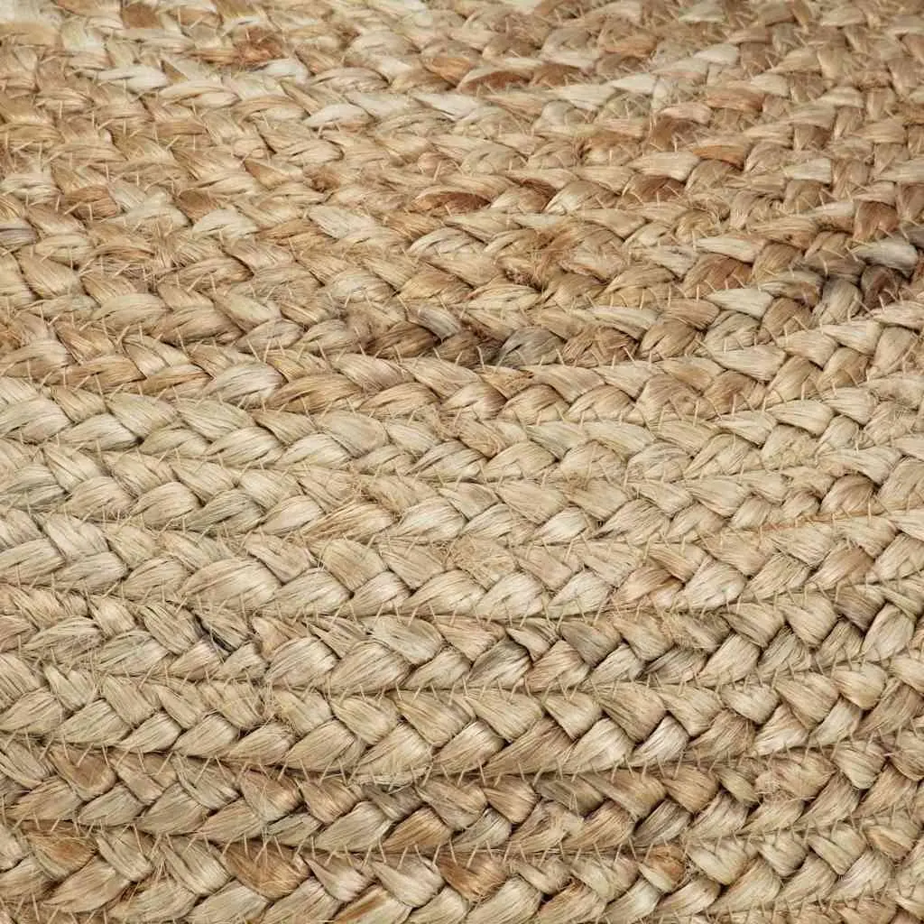 Brown Jute Braided Pouffe Footstool 40x45 cm