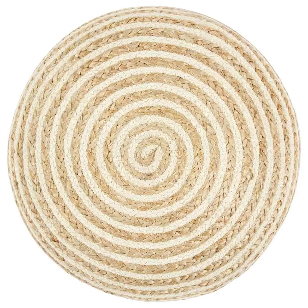 Jute Pouffe Footstool Braided Brown 45 x 30 cm Handmade EPS Foam