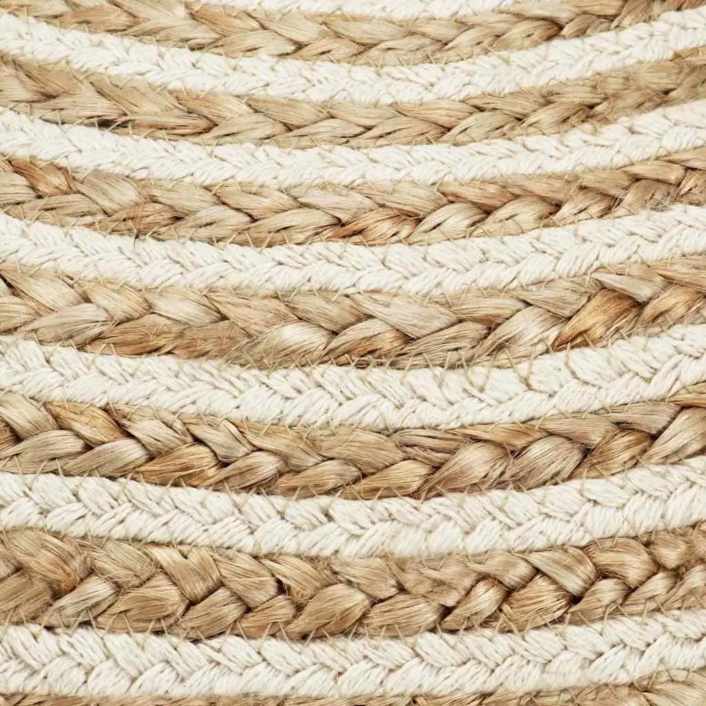 Jute Pouffe Footstool Braided Brown 45 x 30 cm Handmade EPS Foam