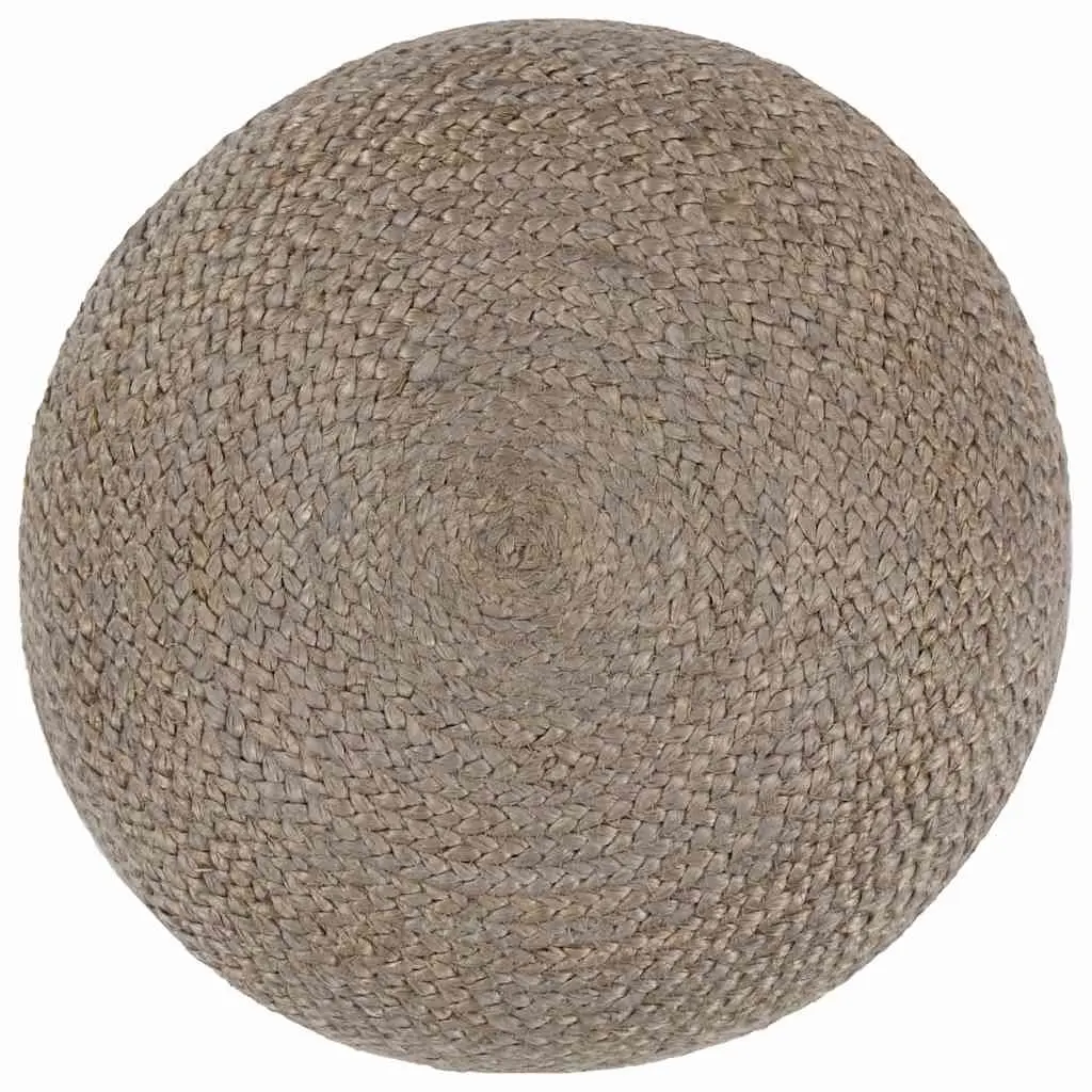 Braided Jute Pouffe Footstool in Grey for Comfort